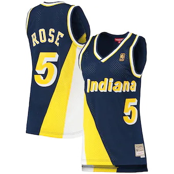 womens mitchell and ness jalen rose navy indiana pacers 199-339